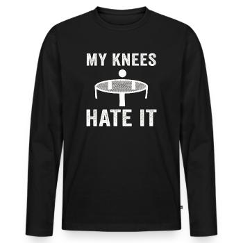 Mes genoux le détestent Roundnet Spike Ball - T-shirt manches longues Premium bio Homme - noir - Devant - Nico (187cm)
