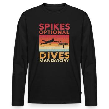 Jeu de plage Spike Ball Roundnet - T-shirt manches longues Premium bio Homme - noir - Devant - Nico (187cm)
