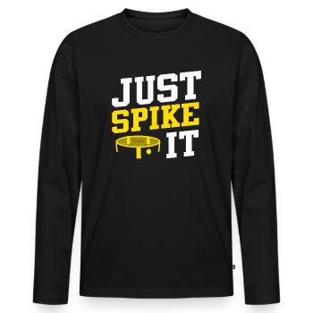 Just Spike It Roundnet Enthousiaste - T-shirt manches longues Premium bio Homme - noir - Devant - Nico (187cm)