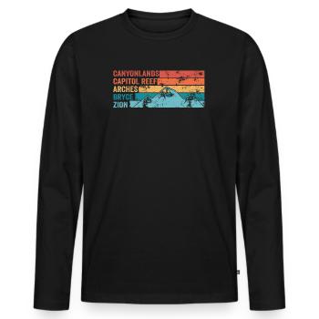 Explore Utah National Parks Mountains - Men's Premium Organic Long Sleeve Shirt - black - Front - Nico (187cm)