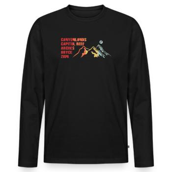 Explorez les montagnes des parcs nationaux de l’Utah - T-shirt manches longues Premium bio Homme - noir - Devant - Nico (187cm)