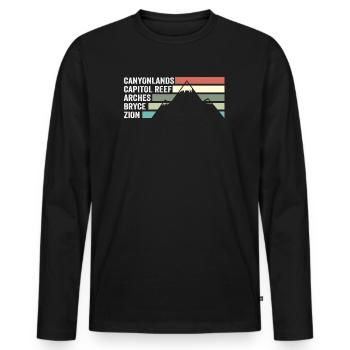 Explore Utah National Parks Mountains - Men's Premium Organic Long Sleeve Shirt - black - Front - Nico (187cm)