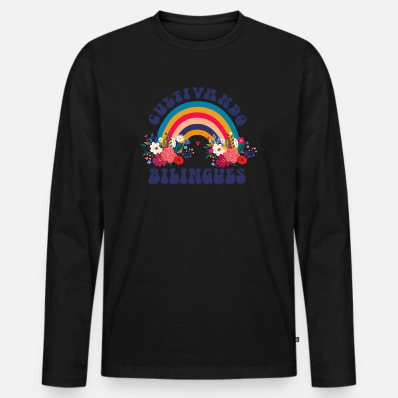 Cultivando Bilingües Spanischlehrer - Männer Premium Bio Langarmshirt - Schwarz