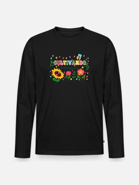 Cultivando Bilingües Spanischlehrer - Männer Premium Bio Langarmshirt - Schwarz