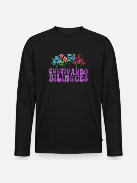 Cultivando Bilingües Spanish Teacher - Men's Premium Organic Long Sleeve Shirt - black