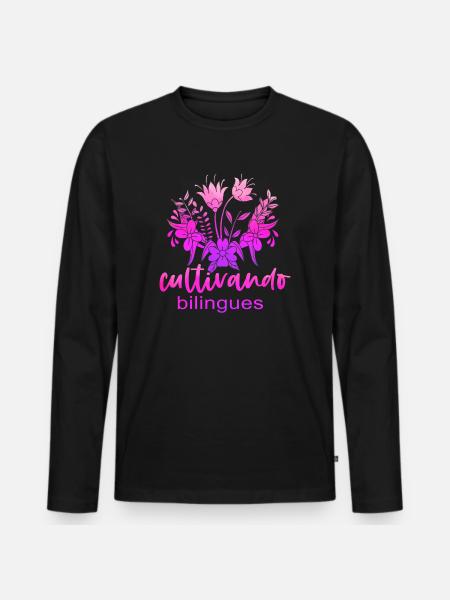 Cultivando Bilingües Spanish Teacher - Men's Premium Organic Long Sleeve Shirt - black