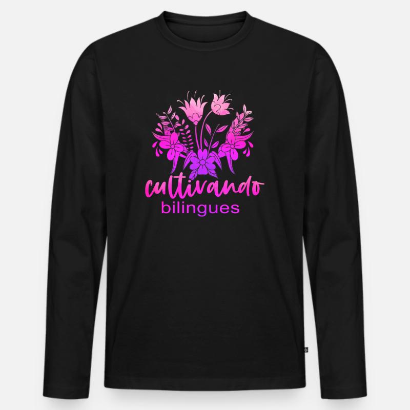 Cultivando Bilingües Spanischlehrer - Männer Premium Bio Langarmshirt - Schwarz