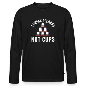 Sport Stacking Stacks Stacked Speed Cup - Männer Premium Bio Langarmshirt - Schwarz - Vorne - Nico (187cm)