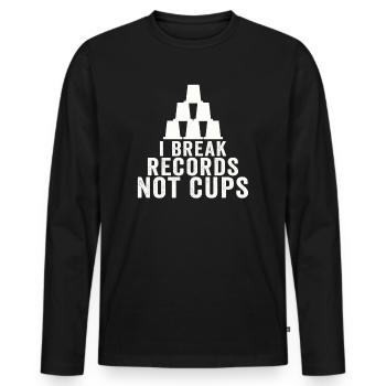 Sport Stacking Stacks Stacked Speed Cup - Männer Premium Bio Langarmshirt - Schwarz - Vorne - Nico (187cm)