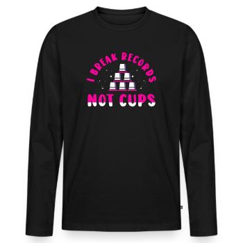 Sport Stacking Stacks Stacked Speed Cup - Männer Premium Bio Langarmshirt - Schwarz - Vorne - Nico (187cm)
