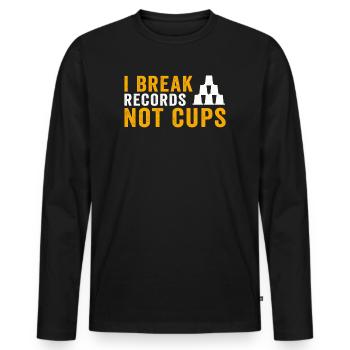 Sport Stacking Stacks Stacked Speed Cup - Männer Premium Bio Langarmshirt - Schwarz - Vorne - Nico (187cm)