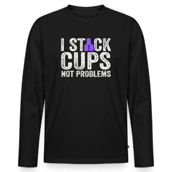 Sport Stacking Stacks Stacked Speed Cup - Männer Premium Bio Langarmshirt - Schwarz - Vorne - Nico (187cm)