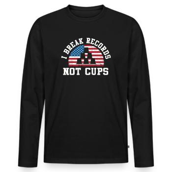 Sport Stacking Stacks Stacked Speed Cup - Männer Premium Bio Langarmshirt - Schwarz - Vorne - Nico (187cm)