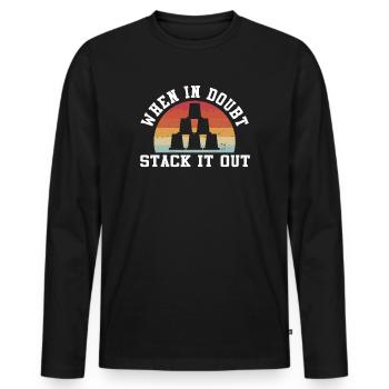 Sport Stacking Stacks Stacked Speed Cup - Männer Premium Bio Langarmshirt - Schwarz - Vorne - Nico (187cm)