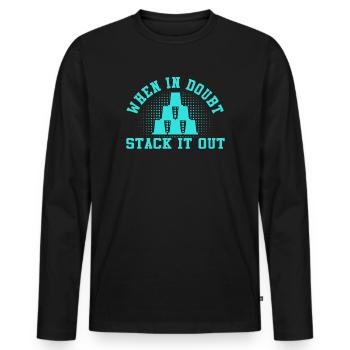 Sport Stacking Stacks Stacked Speed Cup - Men's Premium Organic Long Sleeve Shirt - black - Front - Nico (187cm)