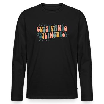 Cultivando Bilingües Spanish Teacher - Men's Premium Organic Long Sleeve Shirt - black - Front - Nico (187cm)