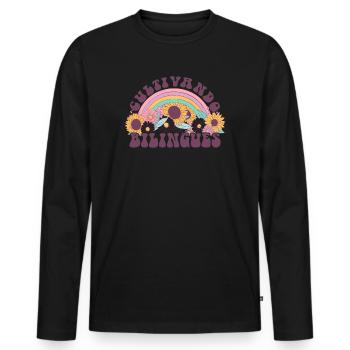 Cultivando Bilingües Spanischlehrer - Männer Premium Bio Langarmshirt - Schwarz - Vorne - Nico (187cm)