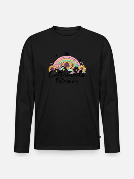 Cultivando Bilingües Spanish Teacher - Men's Premium Organic Long Sleeve Shirt - black