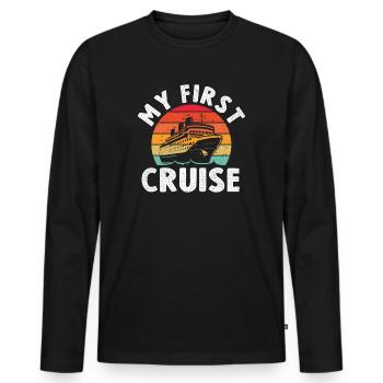 My First Cruise Family Vacation - Fun - Men's Premium Organic Long Sleeve Shirt - black - Front - Nico (187cm)