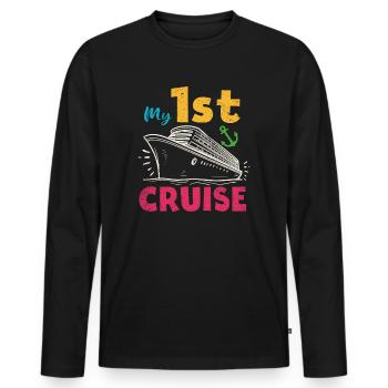 My First Cruise Family Vacation - Fun - Men's Premium Organic Long Sleeve Shirt - black - Front - Nico (187cm)