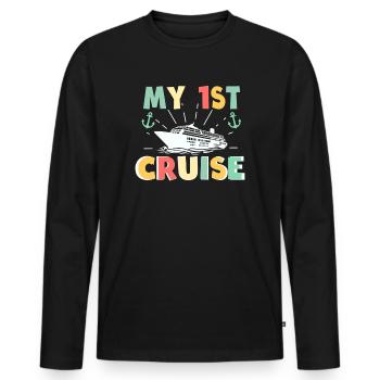 My First Cruise Family Vacation - Fun - Men's Premium Organic Long Sleeve Shirt - black - Front - Nico (187cm)