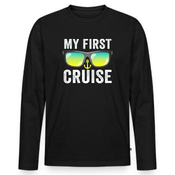 My First Cruise Family Vacation - Fun - Men's Premium Organic Long Sleeve Shirt - black - Front - Nico (187cm)