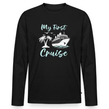 My First Cruise Family Vacation - Fun - Men's Premium Organic Long Sleeve Shirt - black - Front - Nico (187cm)