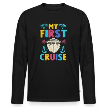 My First Cruise Family Vacation - Fun - Men's Premium Organic Long Sleeve Shirt - black - Front - Nico (187cm)