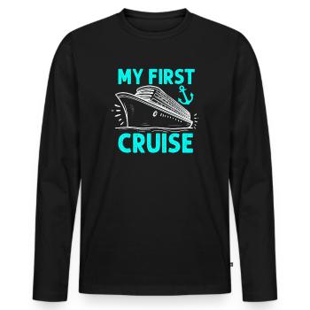 My First Cruise Family Vacation - Fun - Men's Premium Organic Long Sleeve Shirt - black - Front - Nico (187cm)
