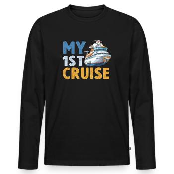 My First Cruise Family Vacation - Fun - Men's Premium Organic Long Sleeve Shirt - black - Front - Nico (187cm)
