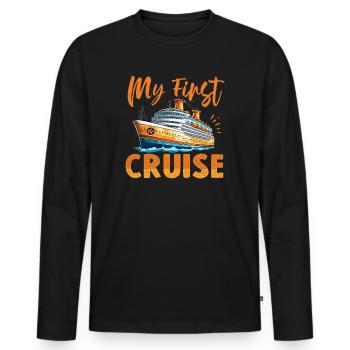 My First Cruise Family Vacation - Fun - Men's Premium Organic Long Sleeve Shirt - black - Front - Nico (187cm)