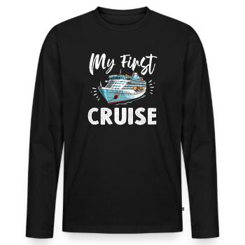 My First Cruise Family Vacation - Fun - Men's Premium Organic Long Sleeve Shirt - black - Front - Nico (187cm)