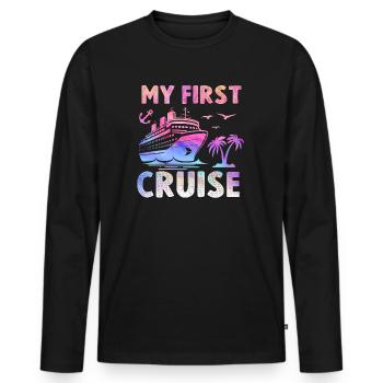 My First Cruise Family Vacation - Fun - Men's Premium Organic Long Sleeve Shirt - black - Front - Nico (187cm)