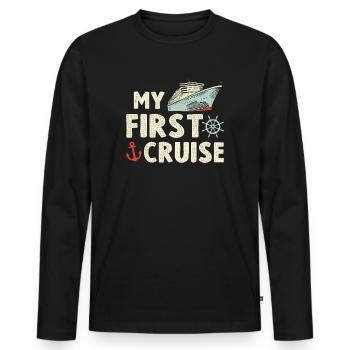 My First Cruise Family Vacation - Fun - Men's Premium Organic Long Sleeve Shirt - black - Front - Nico (187cm)