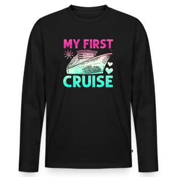 My First Cruise Family Vacation - Fun - Men's Premium Organic Long Sleeve Shirt - black - Front - Nico (187cm)