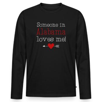 Quelqu’un en Alabama m’aime - T-shirt manches longues Premium bio Homme - noir - Devant - Nico (187cm)