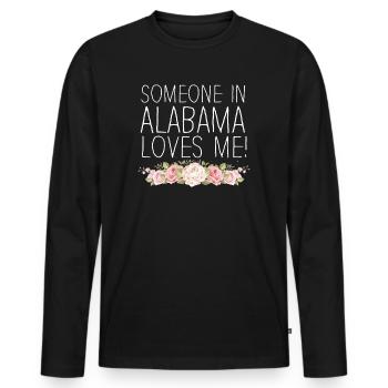 Quelqu’un en Alabama m’aime - T-shirt manches longues Premium bio Homme - noir - Devant - Nico (187cm)
