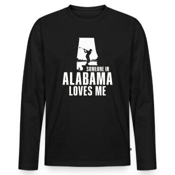 Quelqu’un en Alabama m’aime - T-shirt manches longues Premium bio Homme - noir - Devant - Nico (187cm)