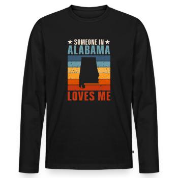 Quelqu’un en Alabama m’aime - T-shirt manches longues Premium bio Homme - noir - Devant - Nico (187cm)