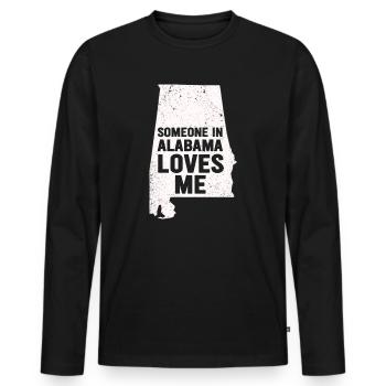 Quelqu’un en Alabama m’aime - T-shirt manches longues Premium bio Homme - noir - Devant - Nico (187cm)