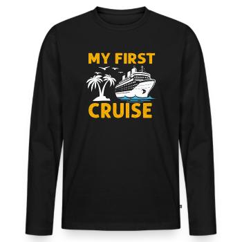 My First Cruise Family Vacation - Fun - Men's Premium Organic Long Sleeve Shirt - black - Front - Nico (187cm)