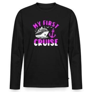 My First Cruise Family Vacation - Fun - Men's Premium Organic Long Sleeve Shirt - black - Front - Nico (187cm)
