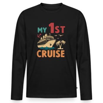 My First Cruise Family Vacation - Fun - Men's Premium Organic Long Sleeve Shirt - black - Front - Nico (187cm)