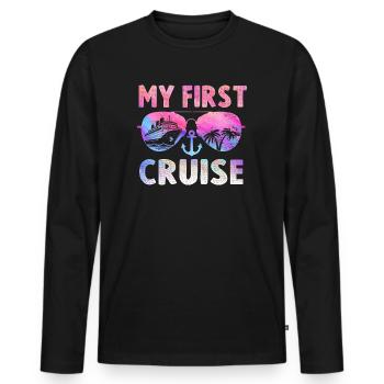My First Cruise Family Vacation - Fun - Men's Premium Organic Long Sleeve Shirt - black - Front - Nico (187cm)