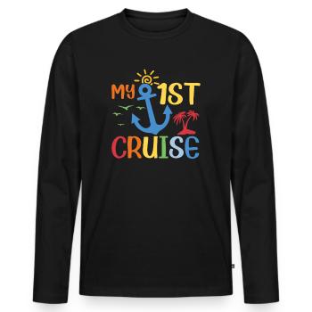 My First Cruise Family Vacation - Fun - Men's Premium Organic Long Sleeve Shirt - black - Front - Nico (187cm)