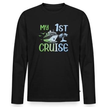 My First Cruise Family Vacation - Fun - Men's Premium Organic Long Sleeve Shirt - black - Front - Nico (187cm)