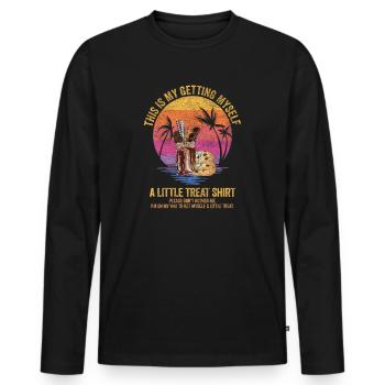 Dessert crémeux au sundae Ne me dérangez pas - T-shirt manches longues Premium bio Homme - noir - Devant - Nico (187cm)