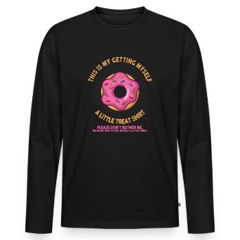 Dessert crémeux au sundae Ne me dérangez pas - T-shirt manches longues Premium bio Homme - noir - Devant - Nico (187cm)