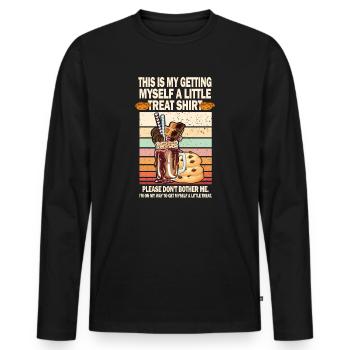Creamy Sundae Dessert Don't Bother Me - Men's Premium Organic Long Sleeve Shirt - black - Front - Nico (187cm)