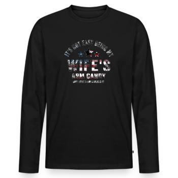 ES IST NICHT EINFACH, DAS ARMBONBON MEINER FRAU ZU SEIN - Männer Premium Bio Langarmshirt - Schwarz - Vorne - Nico (187cm)